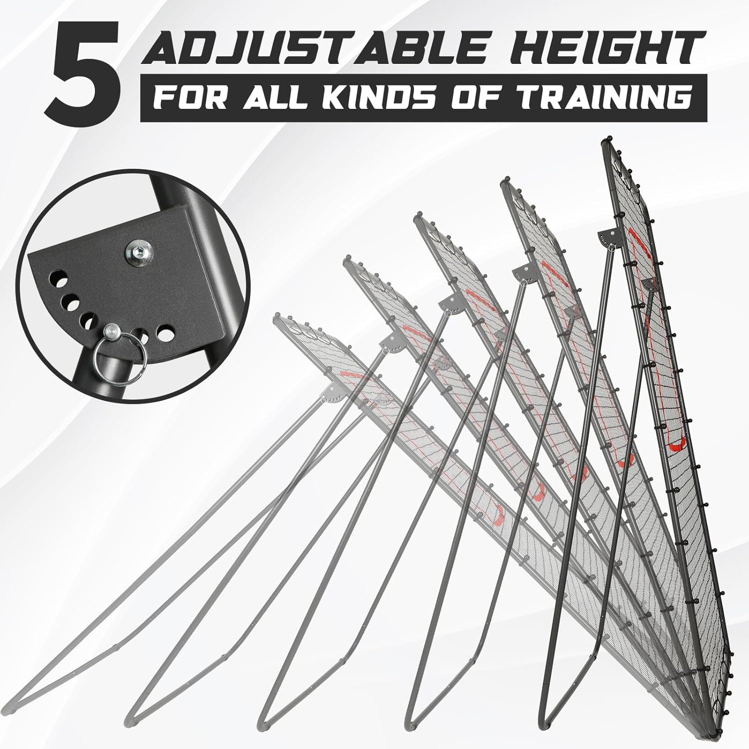 Adjustable Volleyball Rebounder Net 7x4 ft with PU Volleyball and Stakes - Bounce Back Training Equipment for Practicing Volleying, Bumping, Spiking, Easy Set Up & Steady for Multi Sports